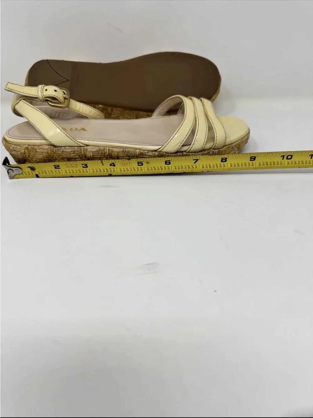 Prada Cream Leather Strappy Espadrille Sandals preowned - Picture 7 of 7